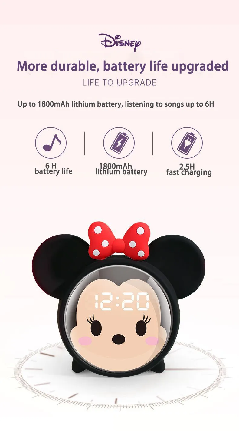 Беспроводной bluetooth-будильник Disney портативные милые Мультяшные электронные
