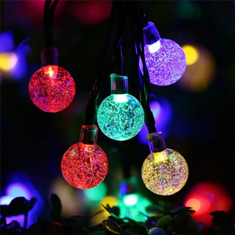 

5M 7.5M 10M Solar Lamp Crystal Ball LED String Lights Flash Waterproof Fairy For Outdoor Garden Christmas Wedding Decoration.