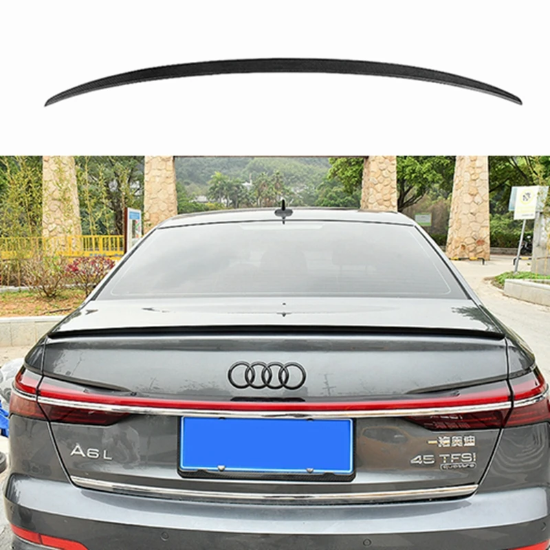 S style High quality real carbon fiber material spoiler For Audi A6 C8 Carbon Fiber Rear Spoiler Trunk Wing
