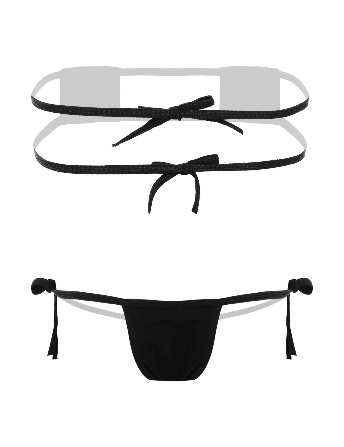 Женский милый Kawaii Мини Набор белья бикини с галстуком-бабочкой квадратный