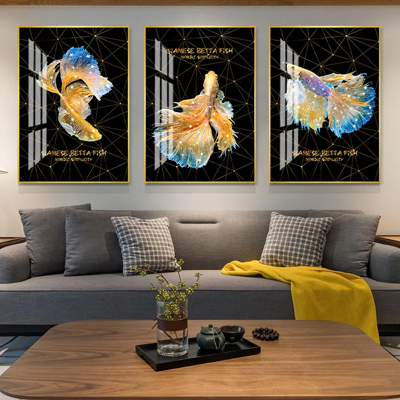 Goldfish riches and honour Crystal Porcelain Painting Living room 5D Diamond-studded painting Home wall decor pictures