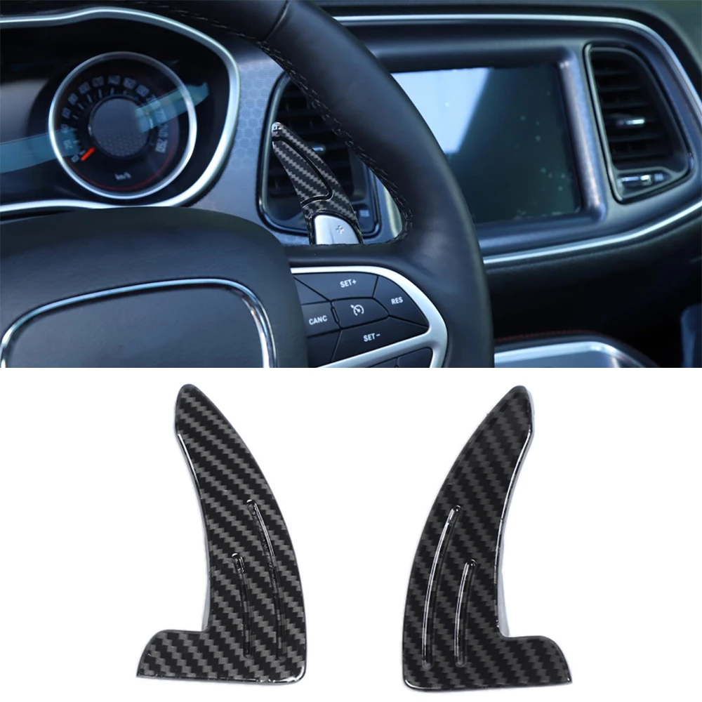 

for Dodge Challenger Charger 2015+/ Durango 2014+ Paddle Shift Decoration Cover Trim Car Accessory Aluminum Alloy Carbon Fiber