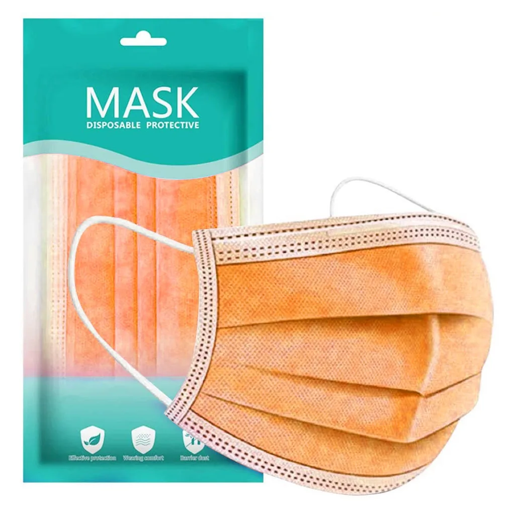 10 шт. одноразовые лыжные ручных Maskes нетканый 3 Слои оранжевый Fasemask для зародышей