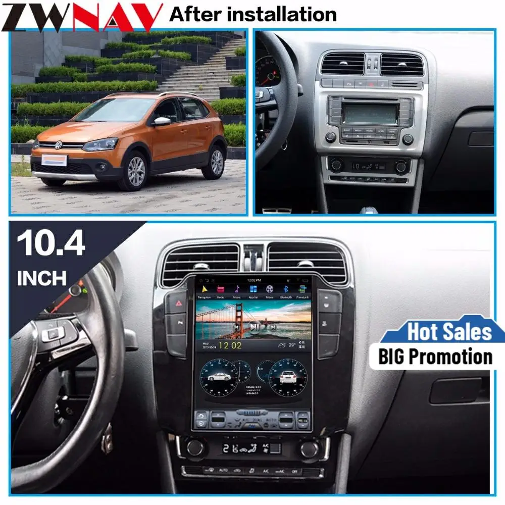 Головное устройство Tesla style на Android 7 1 с большим экраном gps навигацией для Volkswagen/VW