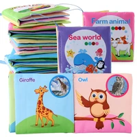 8 pages baby cloth book soft animal shower book toy newborn stroller hanging washable toy early learning educational baby toys