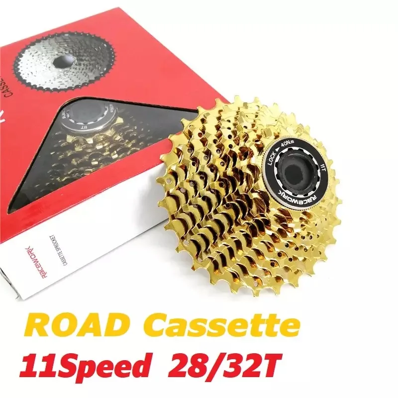 

RACEWORK 11S Speed Cassette Freewheel For MTB Road Bike 1128T 11-32T 11-34T Flywheel Cassette Golden/Silver Bicycle Parts