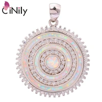 cinily created white fire opal cubic zirconia silver plated wholesale fashion wedding for women jewelry pendant 1 12 od5980
