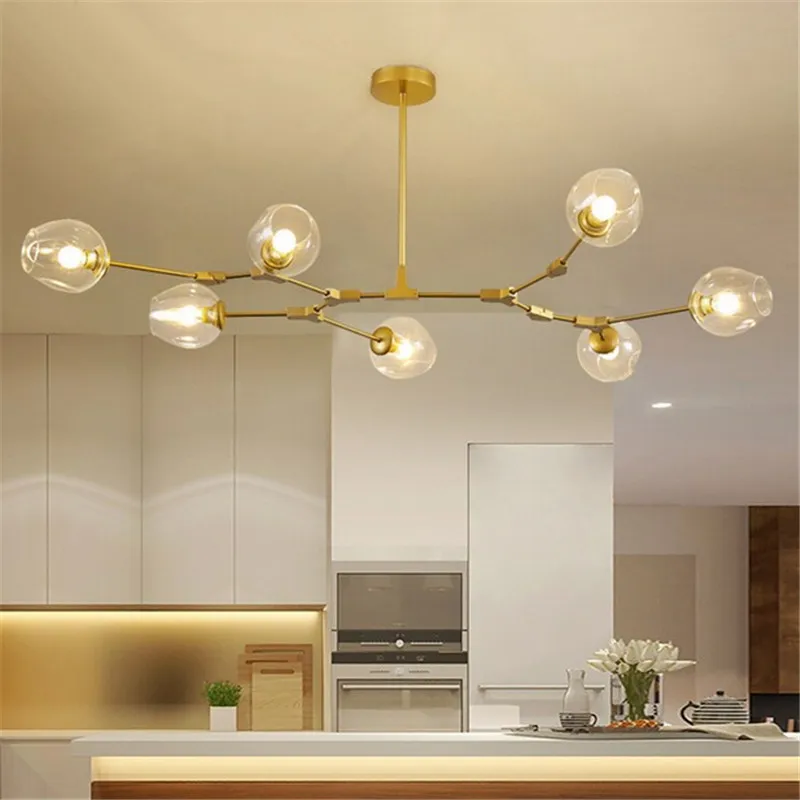 Новый современный подвесной светильник светодиодный стеклянный для столовой