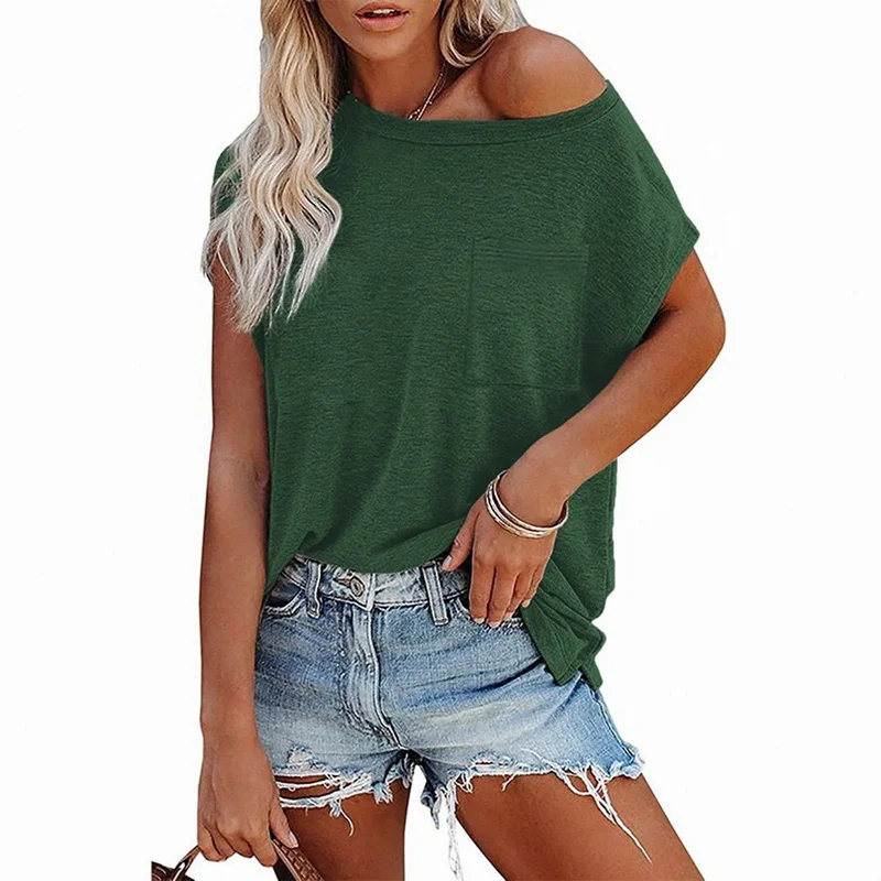 

Laamei 2021 New Womens O-neck Loose T-shirt Short Sleeve For Female Solid Color Basic Tops Summer Woman Tee Tops Plus Size 5xl