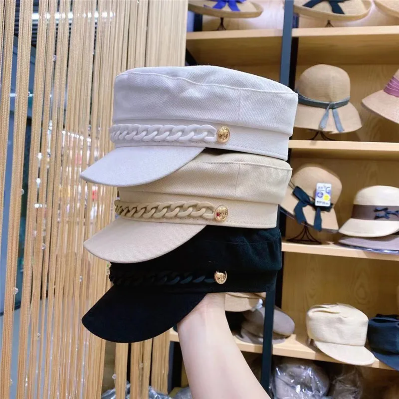 Новинка Женская весенне летняя хлопковая кепка USPOP для газетчика с цепочкой