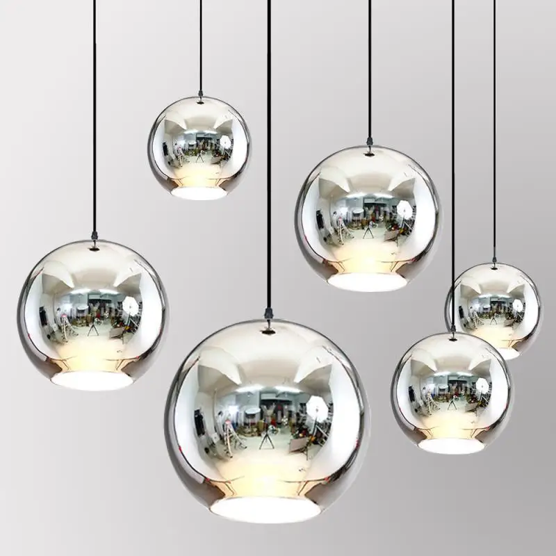 

Modern Electroplating Glass Ball Chandelier Cafe Restaurant Glass Decoration Chandelier Nordic Home Lighting Lamps