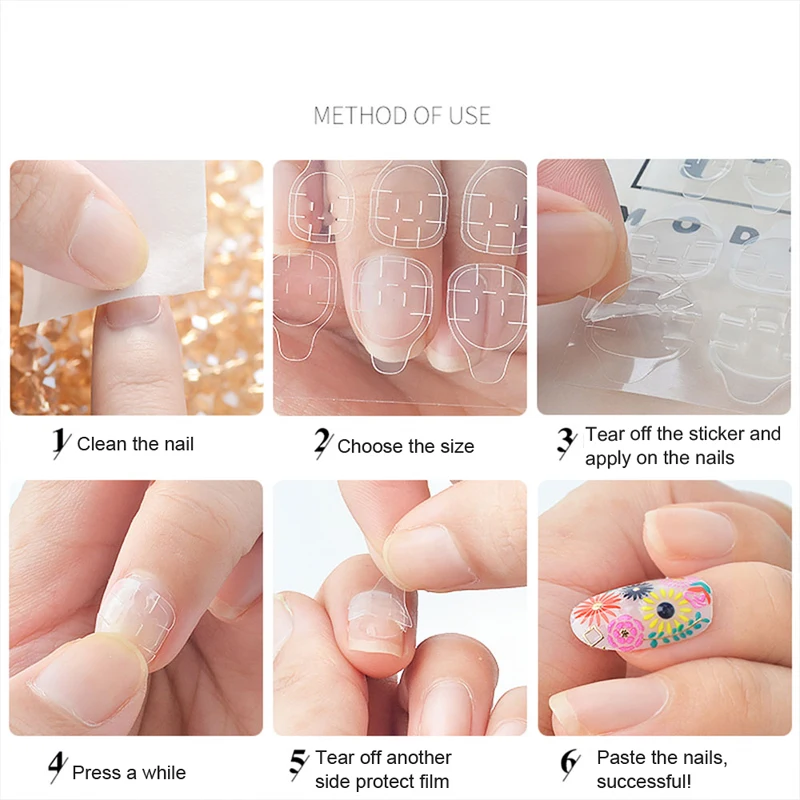 2/5 листов водостойкий клей для ногтей желтые желеобразные двусторонние клейкие