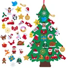 2022 войлочная Рождественская елка сделай сам, детские игрушки, настенная Рождественская елка с 30 съемными украшениями, Новогоднее украшение для вечеринки
