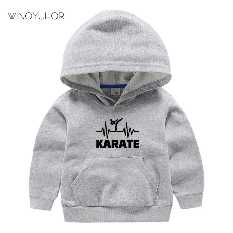 Sudaderas con estampado de latido de coraz&oacute;n de Karate para ni&ntilde;os, jers&eacute;is de manga larga, Tops de beb&eacute;, ropa de calle de Hip-Hop, Oto&ntilde;o e Invierno-2