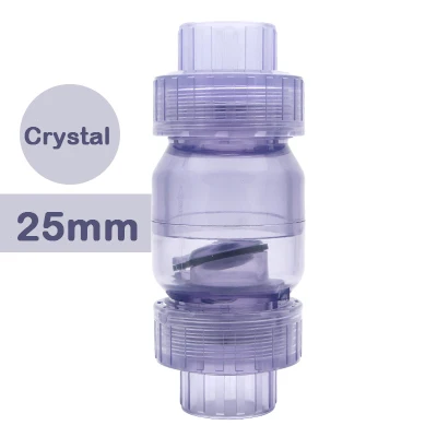 V&aacute;lvula de retenci&oacute;n transparente, conector de agua para jard&iacute;n, irrigaci&oacute;n, acuario, PVC, unidireccional, sin retorno, 25mm, 32mm-2