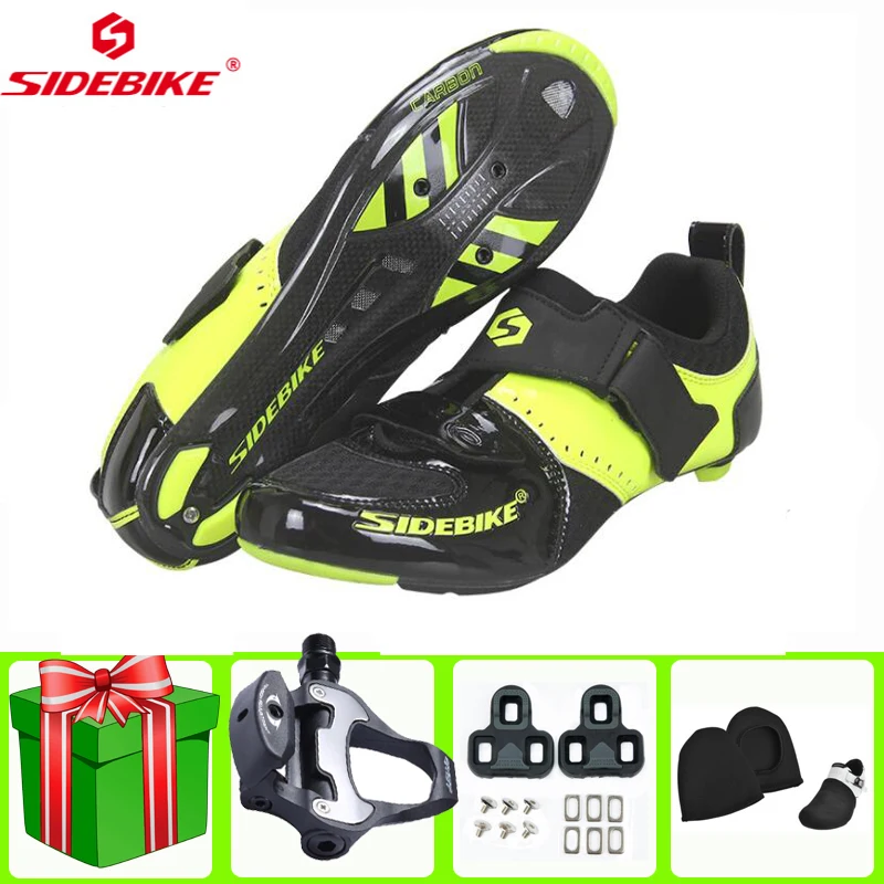 

SIDEBIKE новый углеродного волокна шоссейном велосипеде обувь Для мужчин гоночный велосипед спортивная самофиксирующаяся велосипеда сверхле...