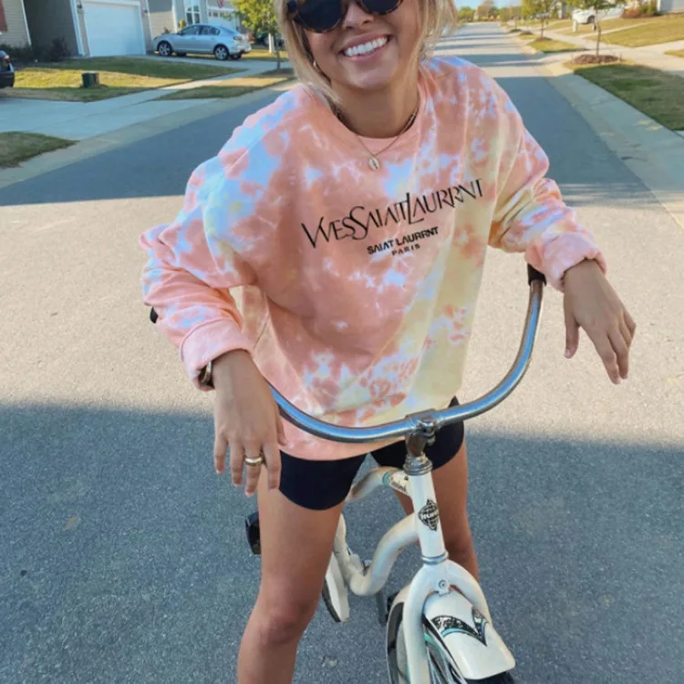 

Loose Casual Streetwear 2020New Plus Size Tops Printing Brand Design Crewneck Sweatshirt Women BFgirls Oversized