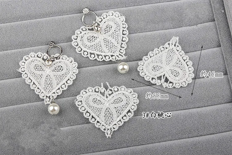 Сделай сам Южная Корея прекрасная кружевная вышивка серьги любовь Персиковое