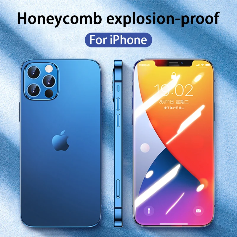 

20000D Full Cover Glass On For iPhone 12 Pro 11 Pro Max Screen Protector For iPhone XS Max XR X 12 mini Screen Protector Glass