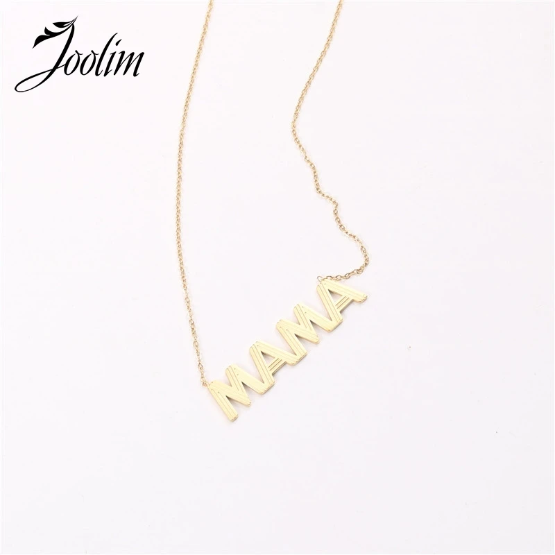 

Joolim Jewelry Gold Finish Unique Letter Necklace Stainless Steel Necklace