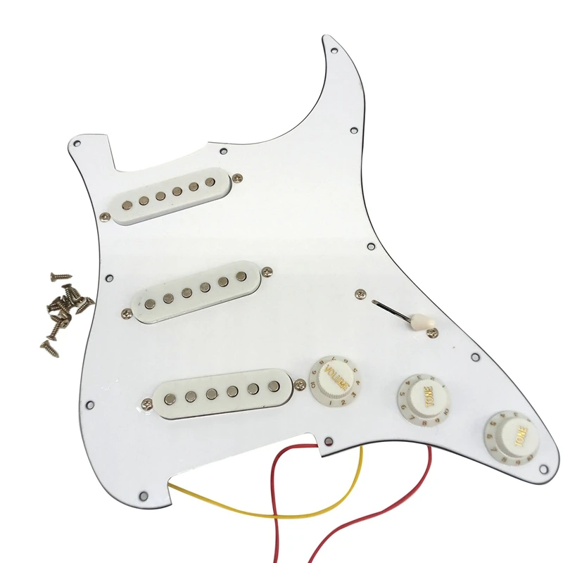 

Single Coil Pickup SSS Electric Guitar Loaded Prewired Pickguard Scratch Plate Strat 11 Holes 3Ply for ST SQ Guitar