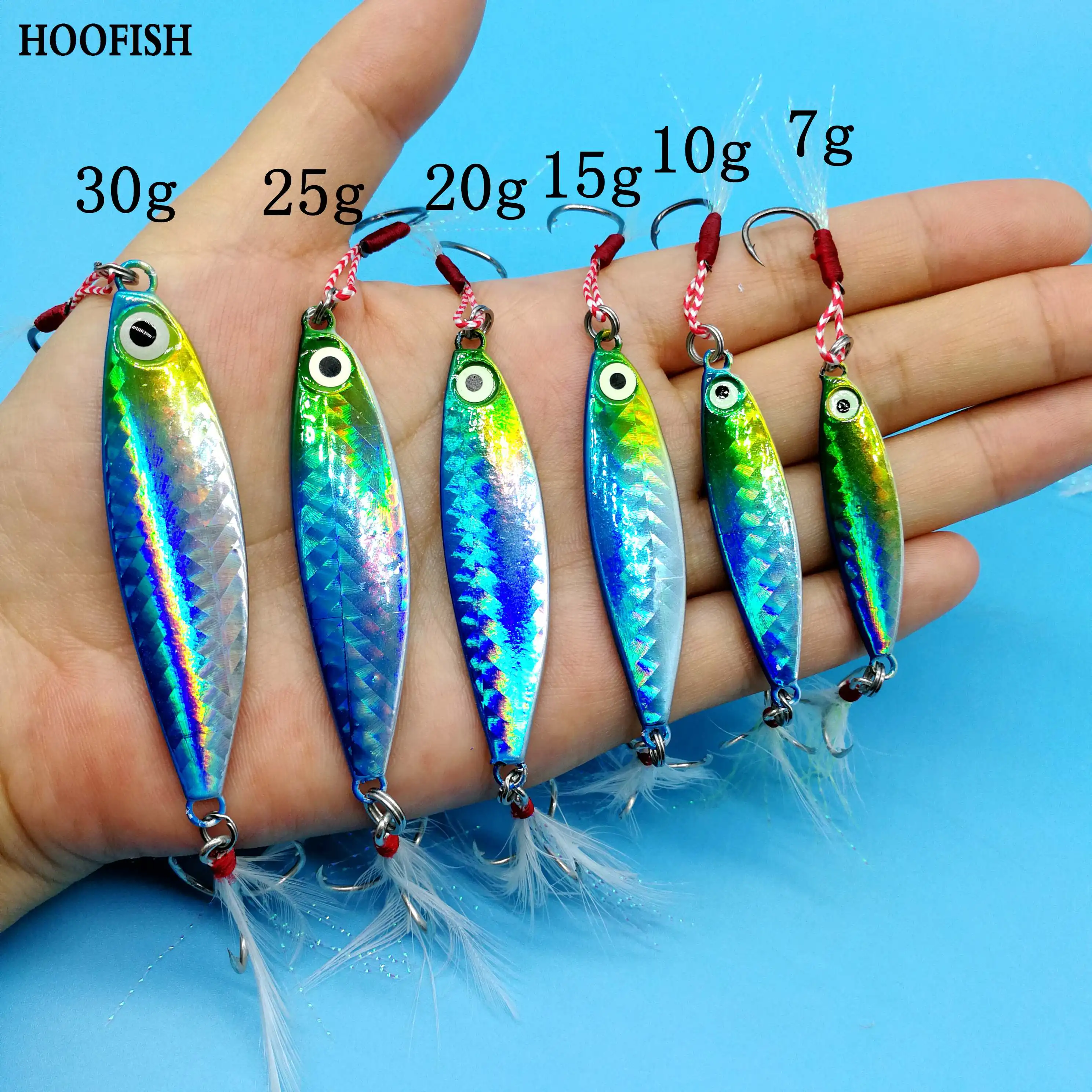 HOOFISH 5 шт./лот дергающаяся Рыбная Приманка Вес 7 г/10 г/15 г/20 г/25 г/30 г Металическая De