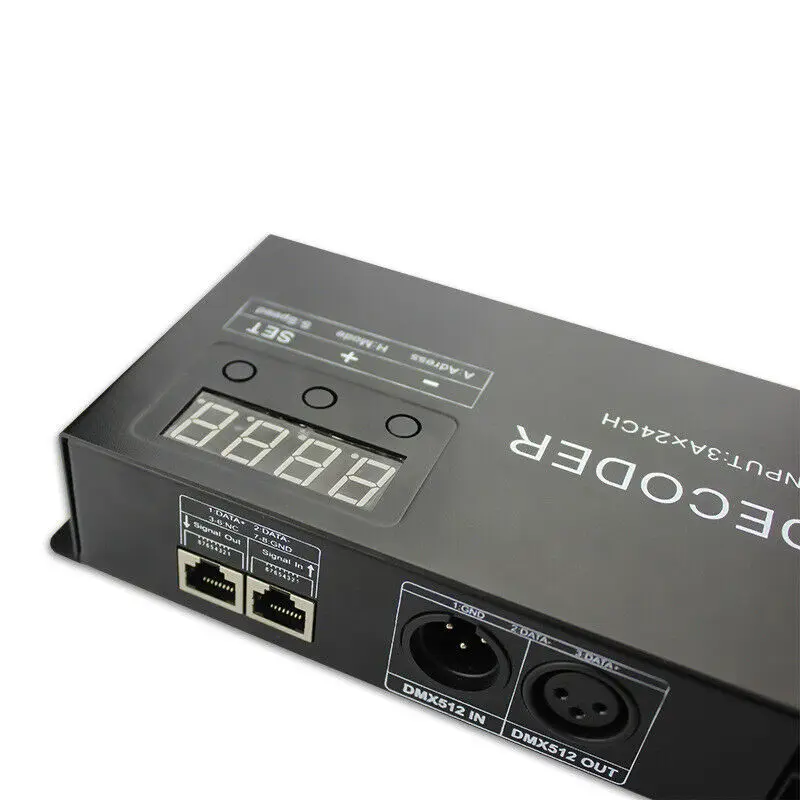 DC 5V 12V 24V 24 Channel 3A/CH светодиодный DMX 512 декодер контроллер сигнальный