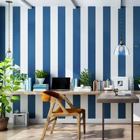 light blue wide stripe non woven fabric self adhesive wallpaper living room bedroom self adhesive self adhesive wallpaper