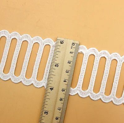 5 ярдов белого и черного цвета хлопковая вышитая кружевная лента с вышивкой для