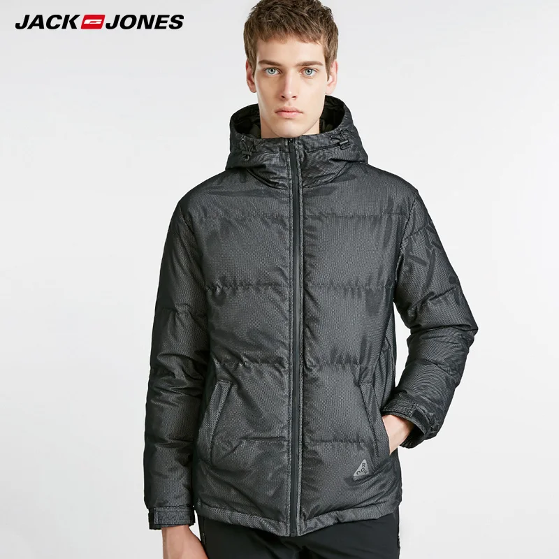 Jack Jones мужской с капюшоном Теплый пуховик Короткая куртка мужская | 218412538