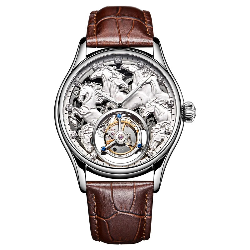 Новый раскошный чехол 2021 часы Tourbillon автоматические механические сапфировое