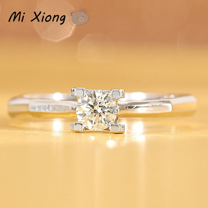 

Mi Xiong s925 серебро карат алмазов с украшением в виде кристаллов кольцо творческий свет роскошный Компактный изысканный дам, обладающих велики...