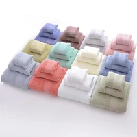 fashion hotel towel sets 3 pieces each set towel combed cotton adult bath towel hand towel sets 140x70cm 74x33cm 17 colors
