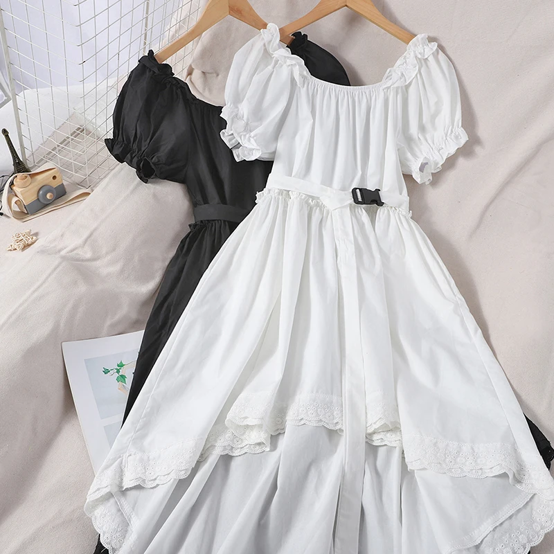 Женское Асимметричное Платье-туника средней длины однотонное винтажное пляжное