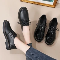 2021 spring and autumn new womens flat shoes ladies leather platform shoes casual buckle shoes ladies fashion all match shoes