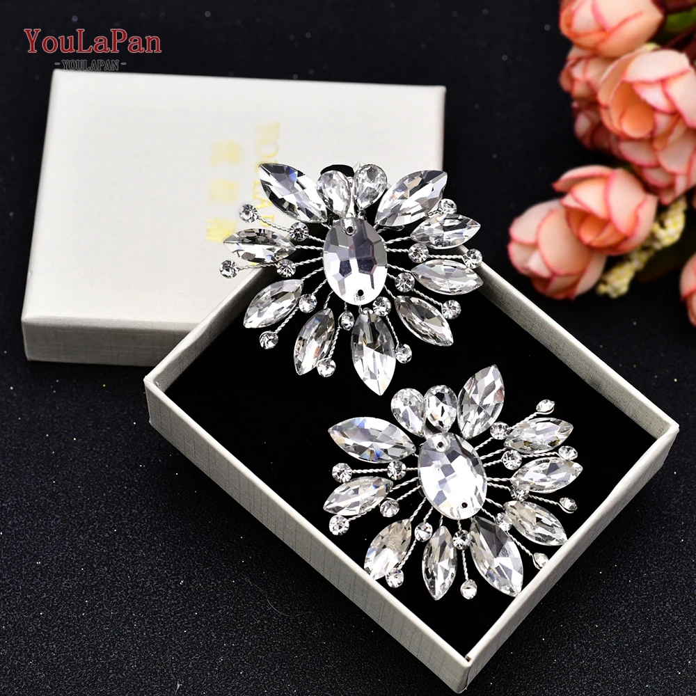 

YouLaPan X11 Classic Diamond Flower Women's Shoe Buckle Rhinestone Bridal Shoe Accessories Bridal Wedding Shoe Clip for Banquet