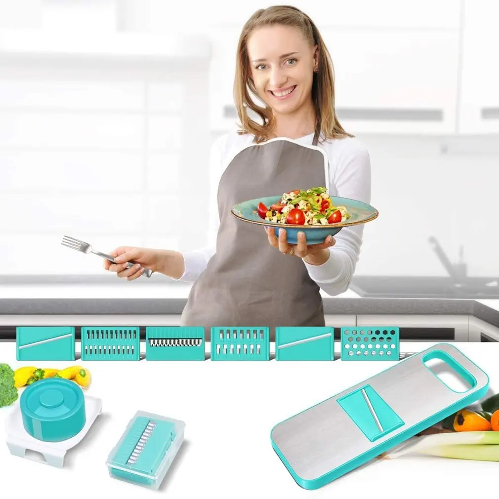 

Multifunctional Vegetable Fruit Cutter Mandoline Potato Carrot Garlic Slicer Shredder with Hand Protector Kitchen Gadget Tool