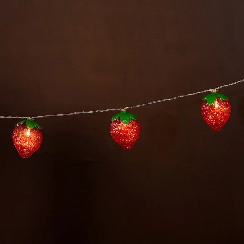 

Strawberry LED String Lights Cute Leds Light for Window Decoration Fruit Pendant Battery Power Indoor Garland Curtain Guirlande