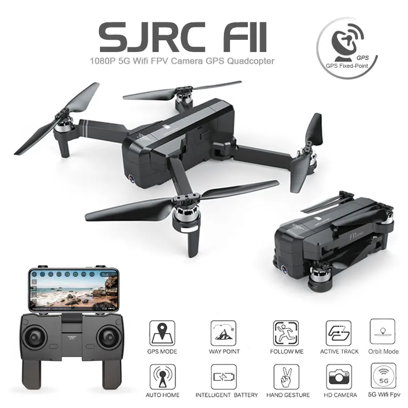 SJRC F11 GPS беспилотные летательные аппараты с 5G Wi-Fi FPV 1080P Камера жест Управление