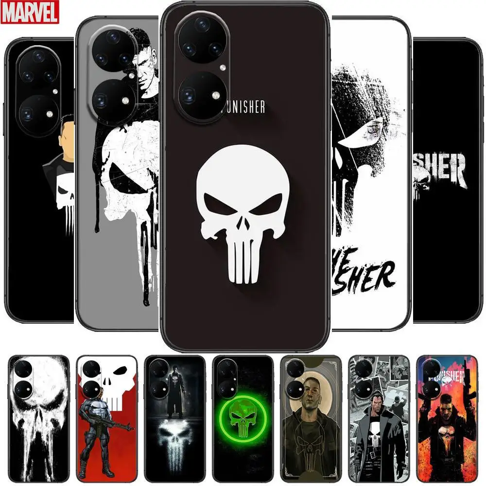 Чехол для телефона с карателем Marvel Huawei p50 P40 p30 P20 10 9 8 Lite E Pro Plus черный чехол