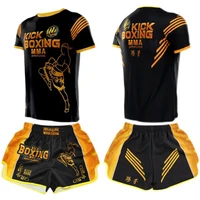 muay thai shorts mma t shirt set kick boxing pants jersey rashguard jiu jitsu mens womens sanda bjj martial arts fight wear