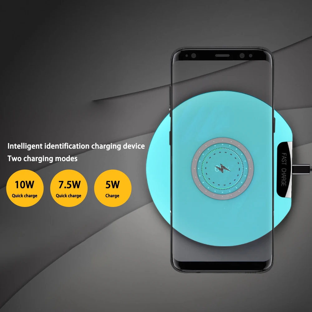 Быстрое беспроводное зарядное устройство 10 Вт USB Быстрая Зарядка Qi Беспроводная