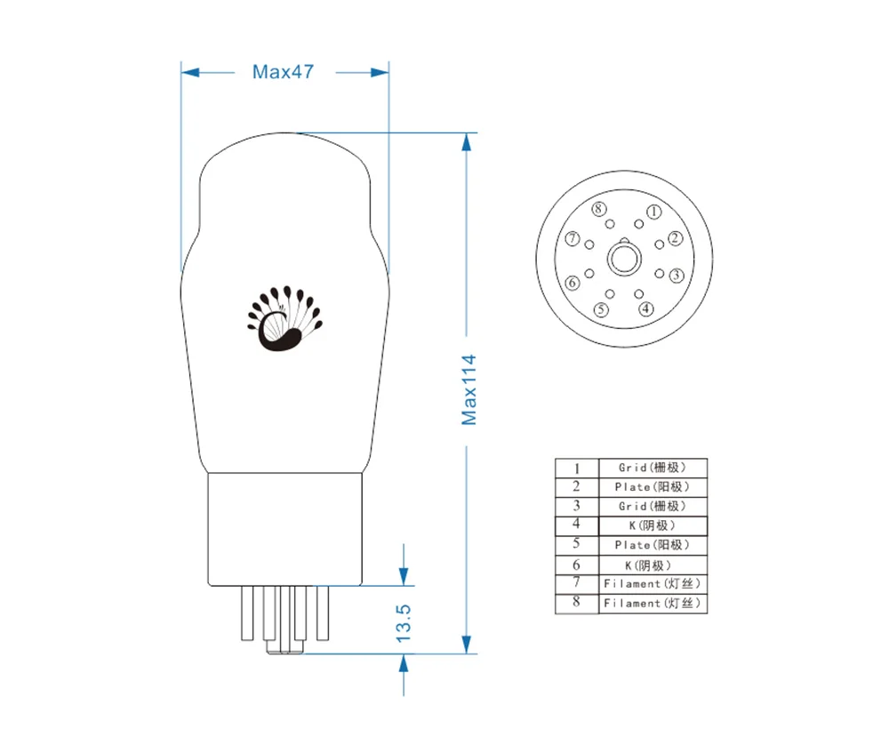 Трубка PSVANE UK 6SN7 hifi 6sn7 Замена 6N8P 6H8C CV181 5692 Заводская пара | Электроника