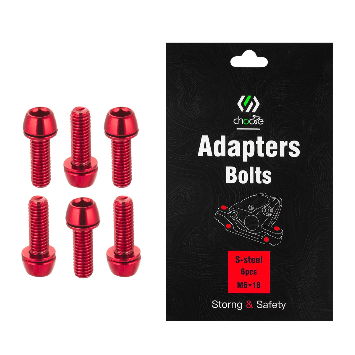 

M6*18 MM Stainless Steel Mtb BIke Disc Brake Calipers Bolts 6 Piece