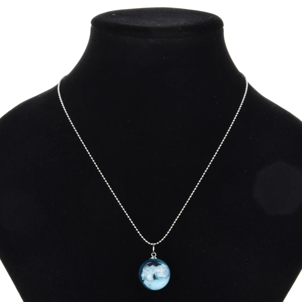 Ожерелье с подвеской в виде стеклянного шара для женщин и девушек длинное