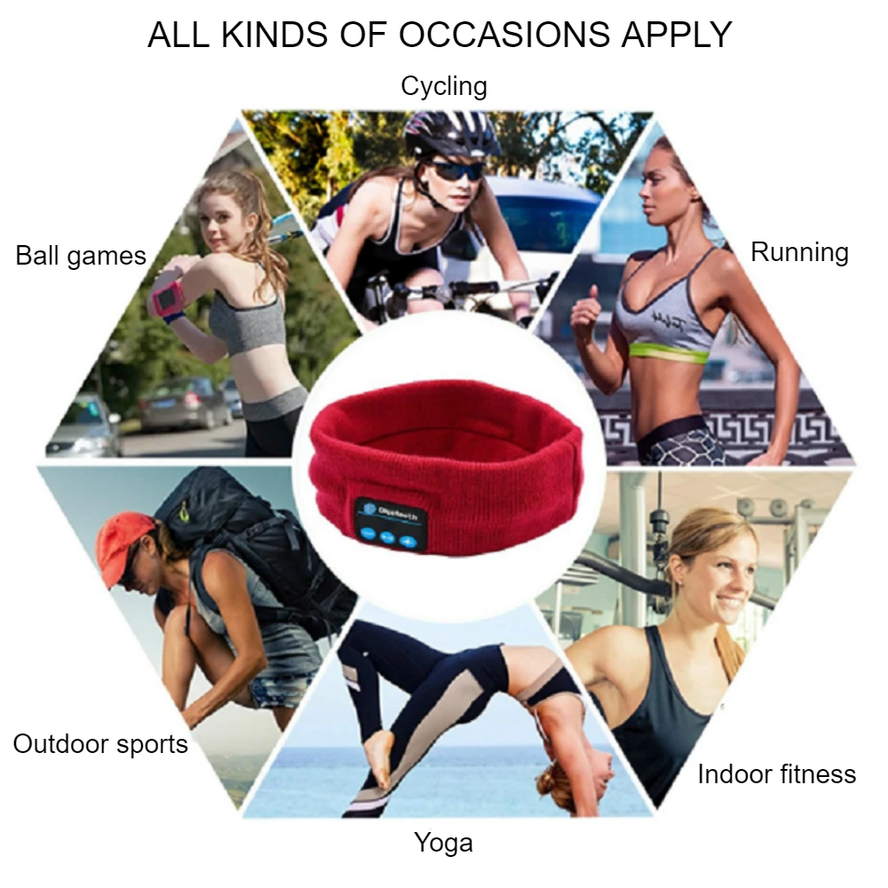 

Wireless Bluetooth Headband Music Headphone Magic Earphone with MIC Hat Men Women Hands-Free Sports Phone knitting Headband