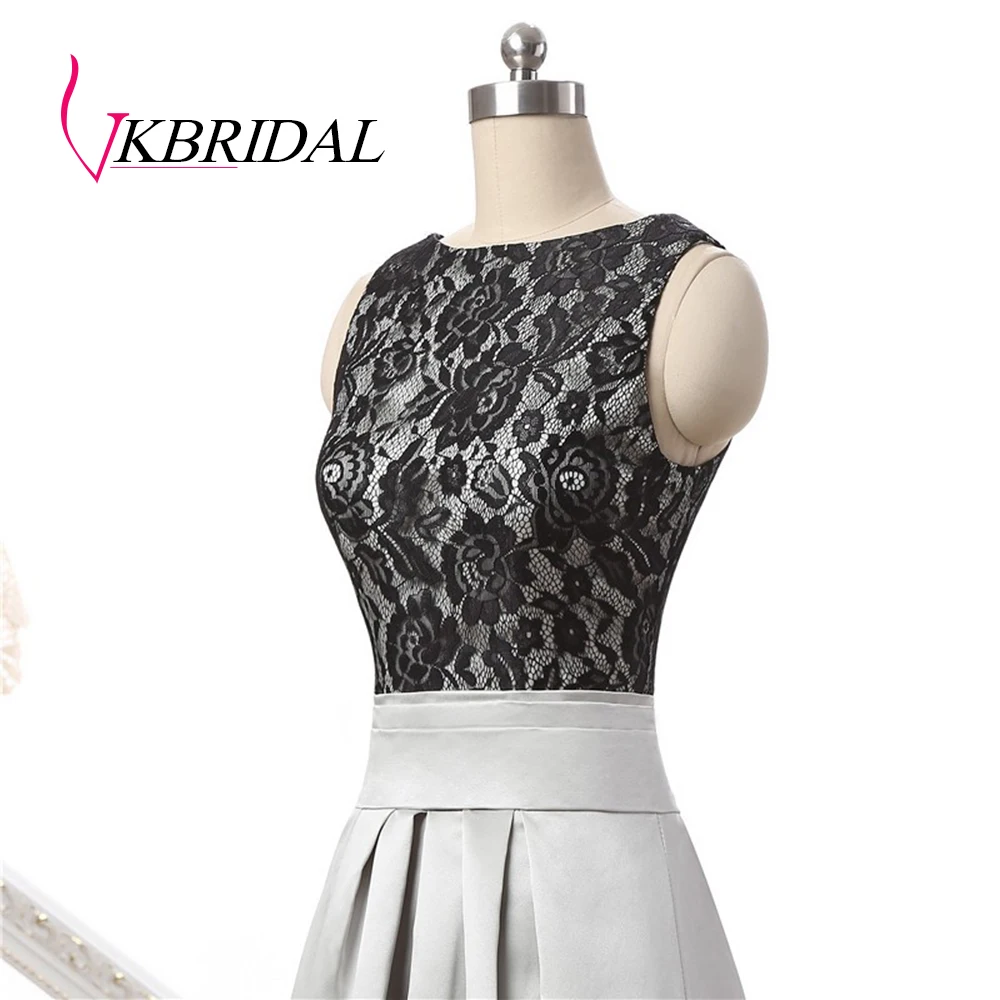 VKBRIDAL серебристое Φ Черное кружево длинное свадебное платье для гостей | Свадьбы и