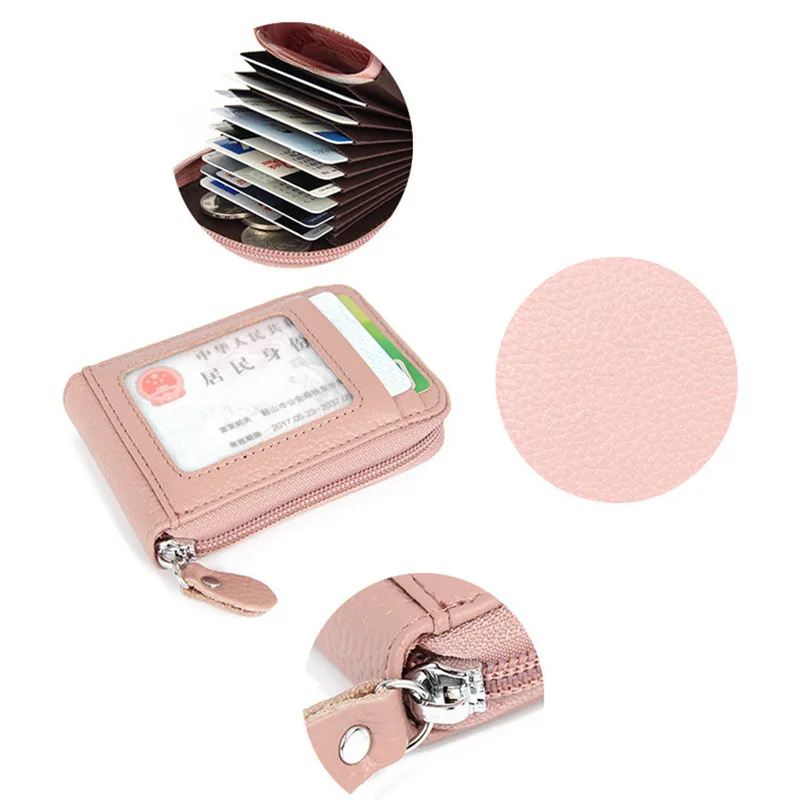 Vento Marea RFID блокирующий женский из натуральной кожи кредитный держатель для карт мужской карман на молнии из воловьей кожи мини-кошелек маленькая сумка для ID карт