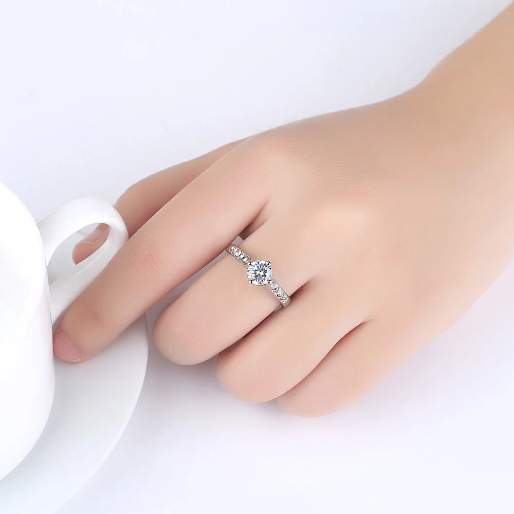 Женское круглое циркониевое кольцо очаровательное простое женское вечерние