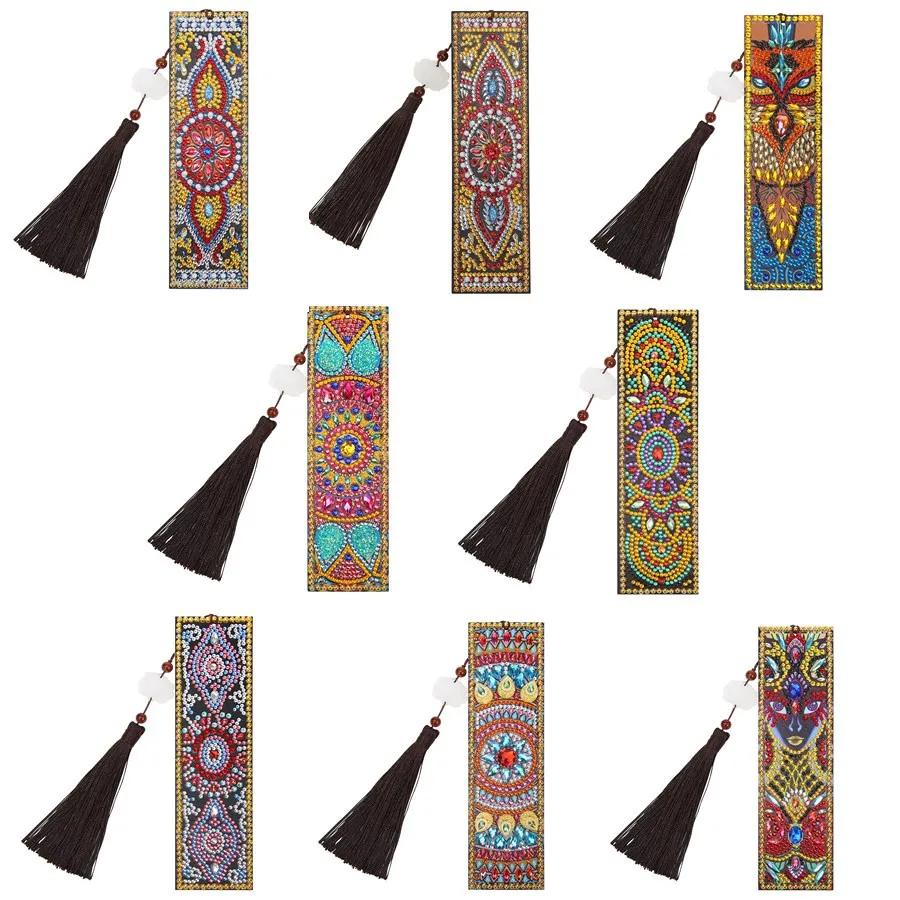 Великолепные алмазные закладки с живописью сделай сам специальная форма кожаные